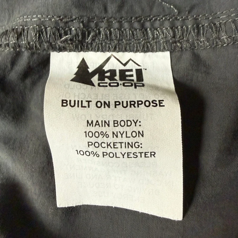 REI Pants Mens 38x36 Fits 38x34 Gray Relaxed Fit Hiking Cargo Convertible Shorts